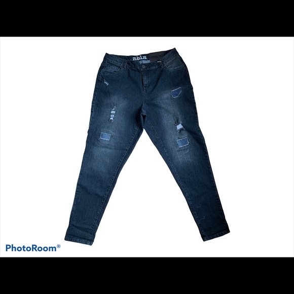 MBLM Black Distressed Skinny Jeans - Picture 2 of 5